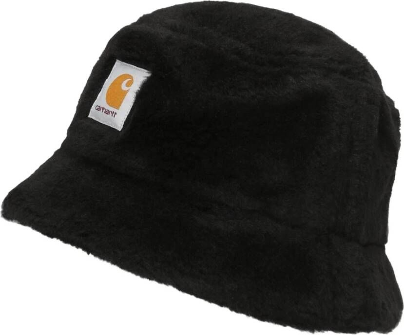 Carhartt WIP Zwarte Bucket Hat met Synthetische Bontvoering Black Unisex