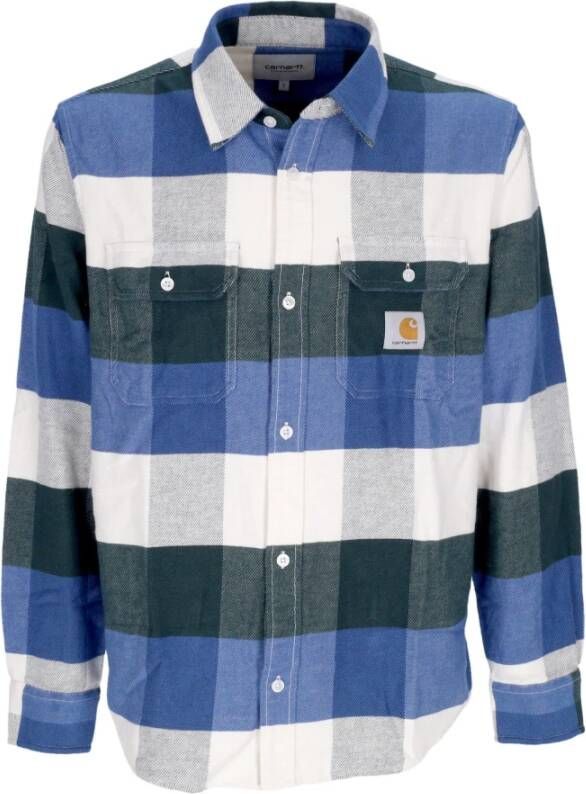 Carhartt WIP Heren Lyman Check Overhemd met Lange Mouwen Blauw Heren