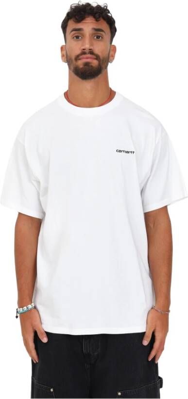 Carhartt WIP Heren Wit Kortemouw Logo T-Shirt Wit Heren