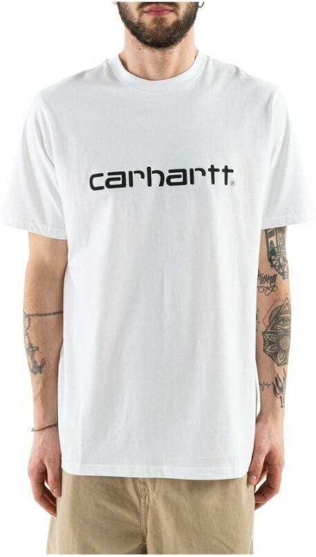 Carhartt WIP Script Tee Wit Zwart Korte Mouw T-shirt White Heren