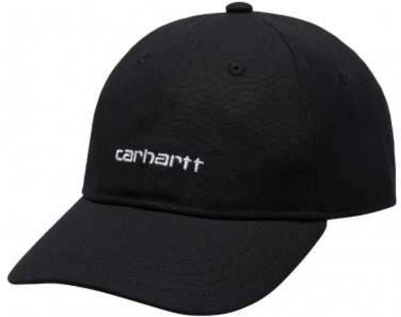 Carhartt WIP Canvas Script Cap Hoge kwaliteit en stijlvol Black Unisex