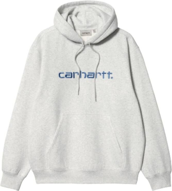Carhartt WIP Lichtgrijze hoodie met logo print White Heren