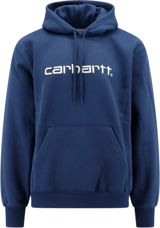 Carhartt WIP Logo Geborduurde Katoenmix Sweatshirt Blauw Heren