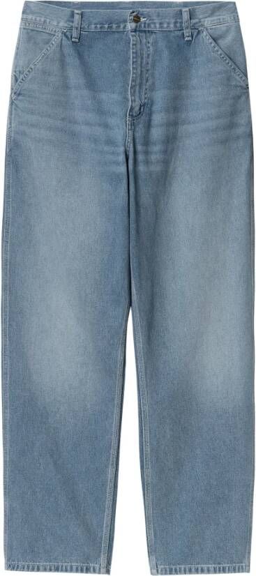 Carhartt WIP Blauwe Katoenen Straight-Leg Jeans Blue Heren
