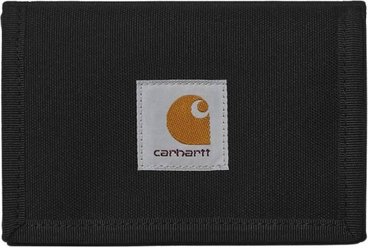 Carhartt WIP Zwarte Herenportemonnee met Klittenbandsluiting Black Heren