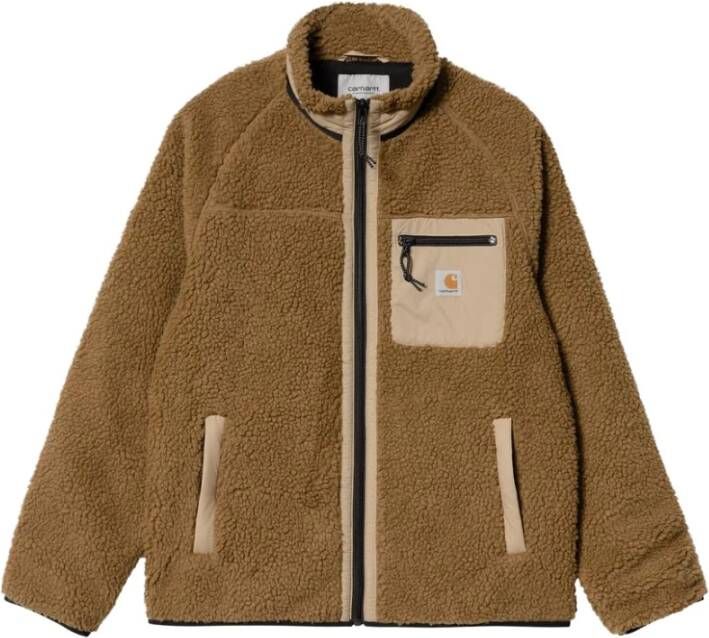Carhartt WIP Sherpa Jas Hoge Hals Ritssluiting Brown Heren