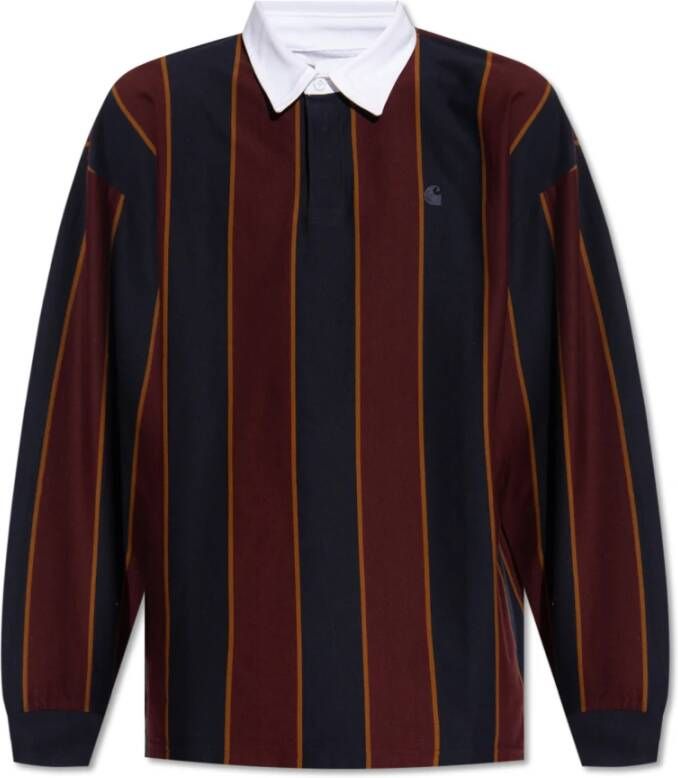 Carhartt WIP Gestreept poloshirt met lange mouwen Multicolor Heren