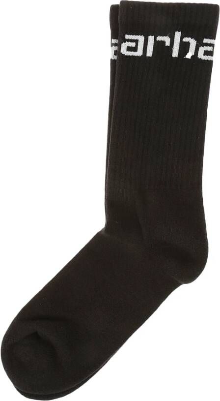 Carhartt WIP Rib-Knit Logo Socks Zwart Heren