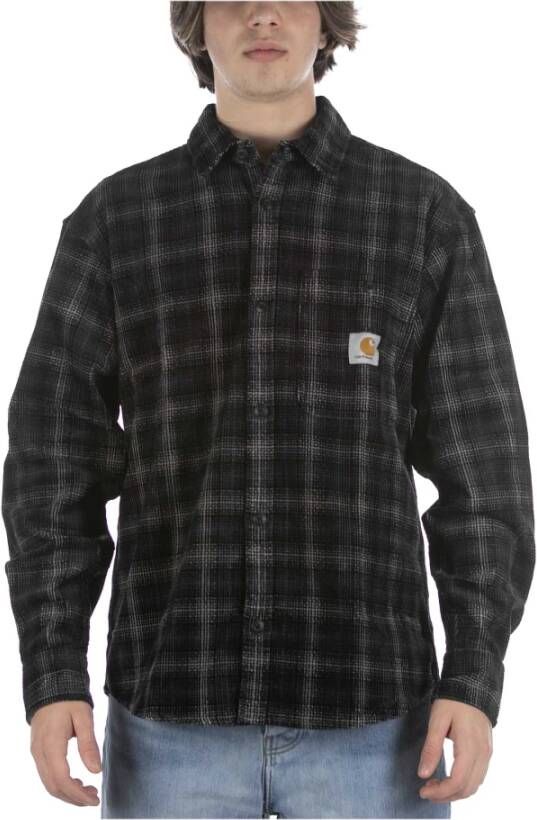 Carhartt WIP Geruite Fluwelen Overhemd Lange Mouw Blue Heren