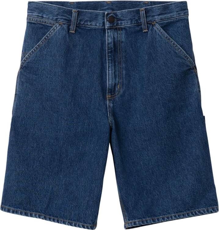 Carhartt WIP Relaxed Fit Denim Werkshorts Blue Heren