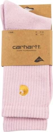 Carhartt WIP Witte Chase Socks met Gouden Logo White Heren