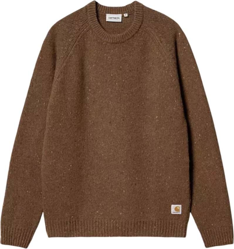 Carhartt WIP Speckled Tamarind Anglistic Sweater Bruin Dames