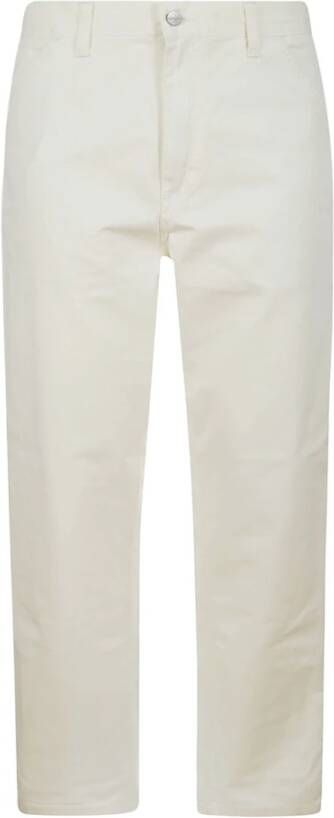 Carhartt WIP Witte katoenen broek met logo Beige Heren
