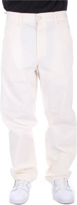 Carhartt WIP Witte katoenen broek met logo Beige Heren