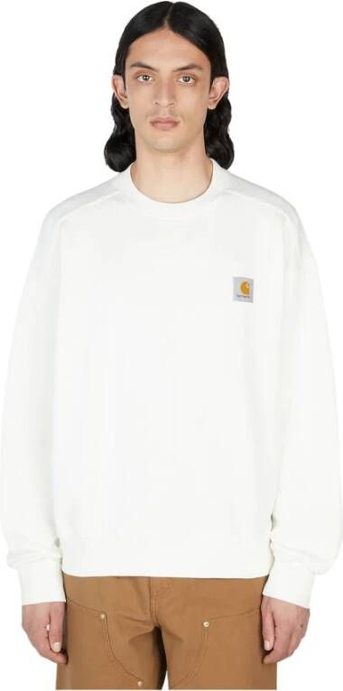 Carhartt WIP Witte Katoenen Sweatshirt met Logo Beige Heren