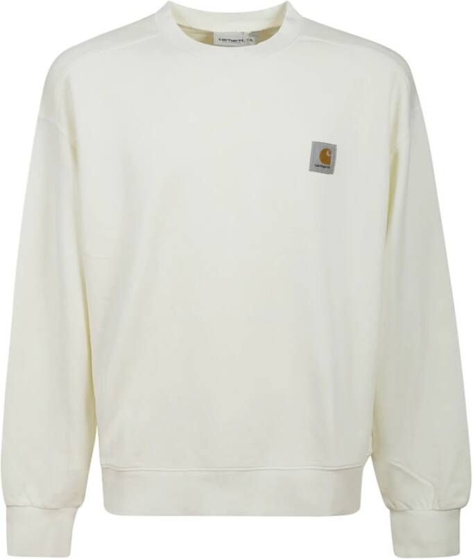 Carhartt WIP Witte Katoenen Sweatshirt met Logo Beige Heren
