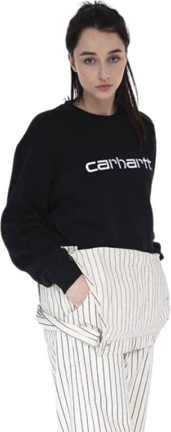 Carhartt WIP Zwart & Wit Crew Sweatshirt Zwart Dames