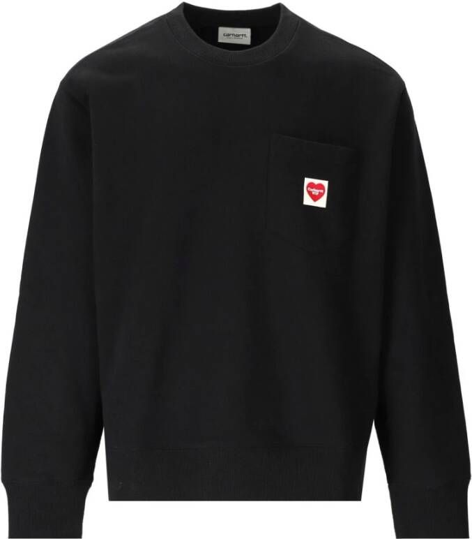 Carhartt WIP Zwarte Heart Pocket Sweatshirt Black Heren