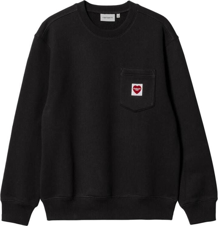 Carhartt WIP Zwarte Heart Pocket Sweatshirt Black Heren