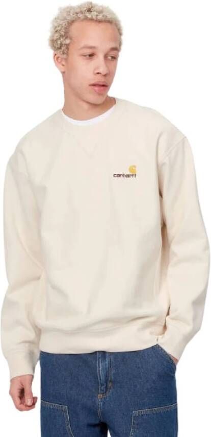 Carhartt WIP American Script Sweatshirt Hoodies Kleding natural maat: XS beschikbare maaten:L XL XXL XS