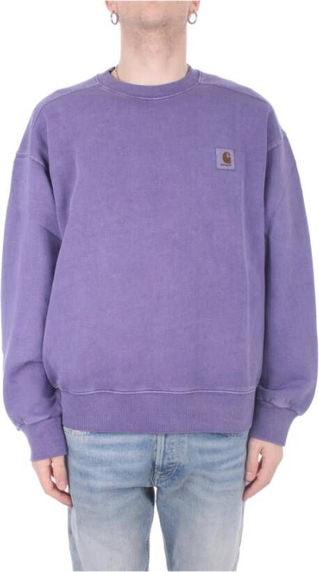 Carhartt WIP Geborduurd Logo Crew-Neck Sweatshirt Purple Heren