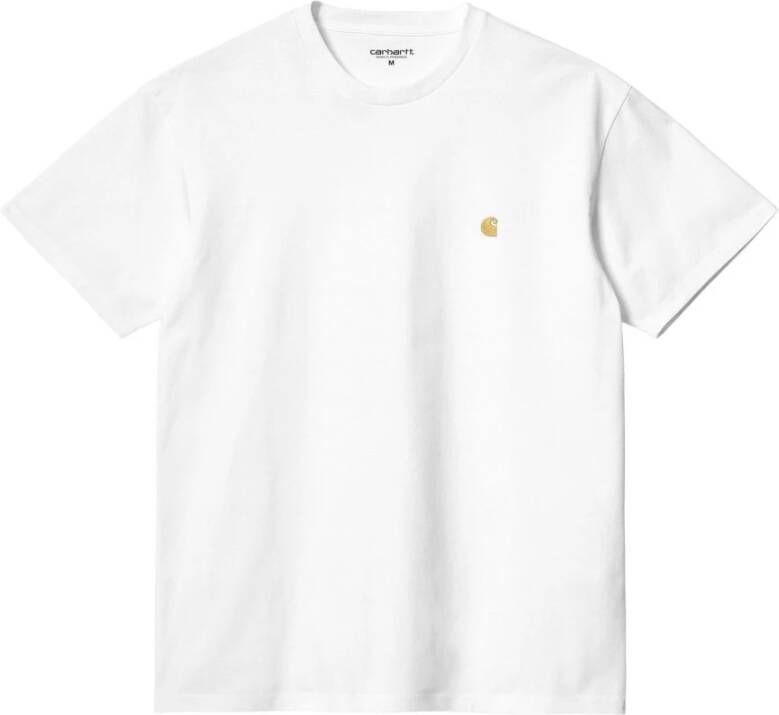 Carhartt WIP Short Sleeve Chase T-shirt T-shirts Kleding white gold maat: L beschikbare maaten:S L XL