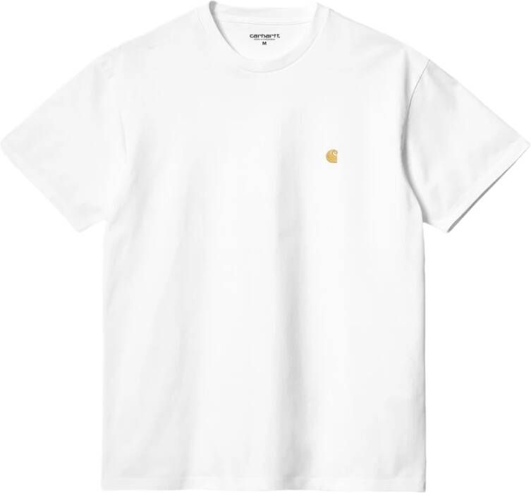 Carhartt WIP Short Sleeve Chase T-shirt T-shirts Kleding white gold maat: L beschikbare maaten:S L XL