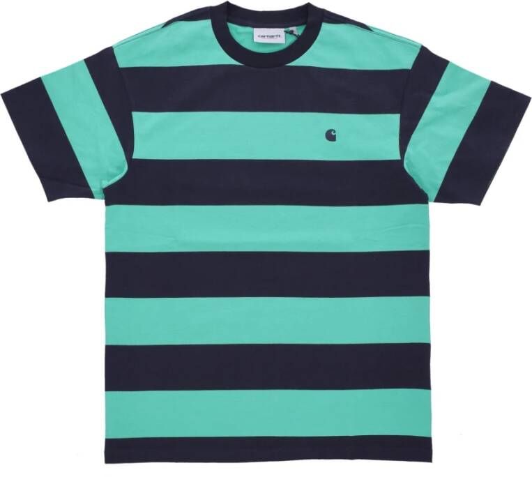 Carhartt WIP Streetwear T-Shirts in Donkerblauw Aqua Groen Blue Heren
