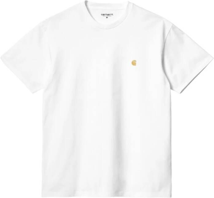 Carhartt WIP Short Sleeve Chase T-shirt T-shirts Kleding white gold maat: L beschikbare maaten:S L XL