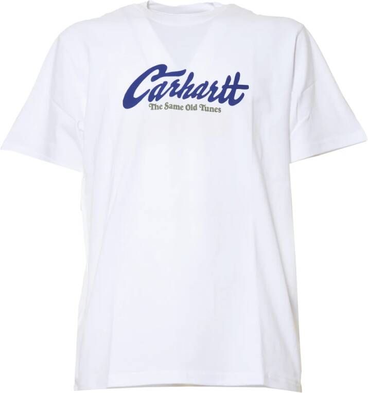 Carhartt WIP Witte T-shirts en Polos met Liquid Script Print White Heren