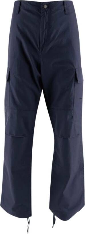 Carhartt WIP Katoenen Cargo Broek met Verstelbaar Trekkoord Blue Heren