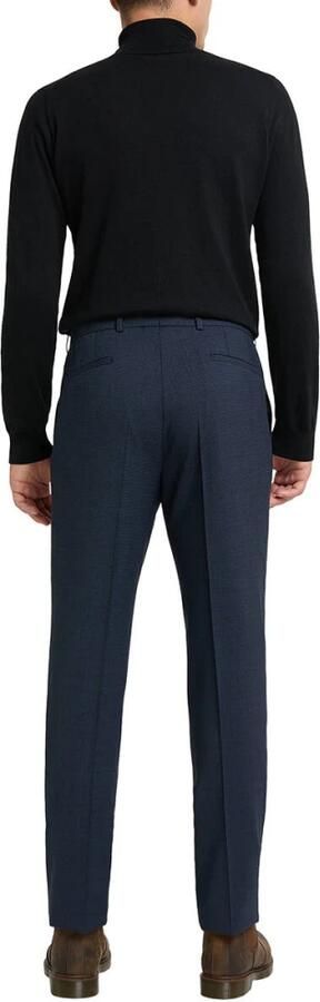 Carl gross Fijne wol rechte pijp broek Blue Heren - Foto 2