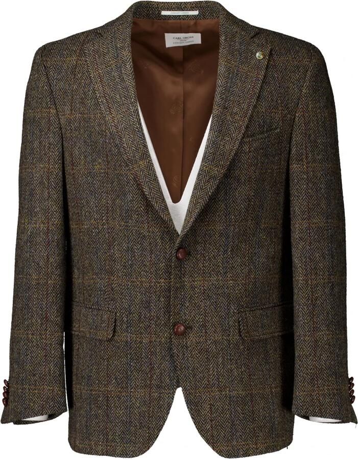 Carl gross Slim fit Harris Tweed colbert van scheerwol model 'Theo' - Foto 2