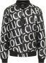 Carlo colucci Leren Bomberjack met Logo Print Black Heren - Thumbnail 1