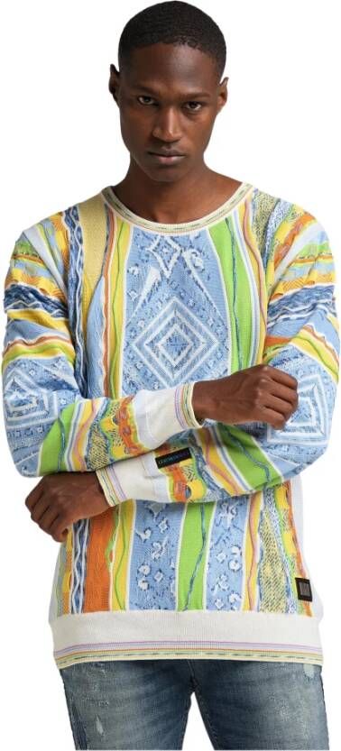 Carlo colucci Gebreide trui met ruitpatroon Multicolor Heren