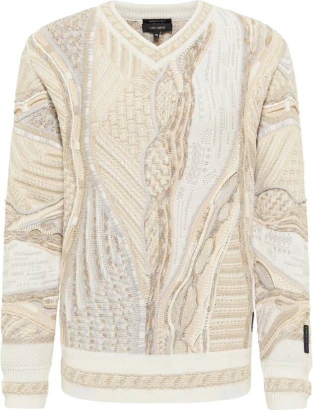 Carlo colucci Breien trui met v-neck corna Wit Heren