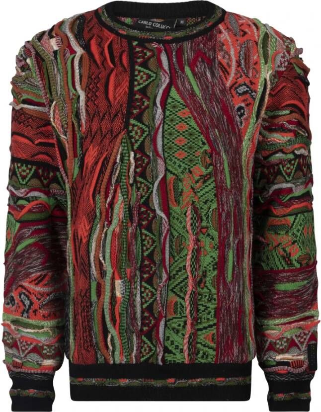 Carlo colucci C10907 Sweater senior rood groen Rood Heren