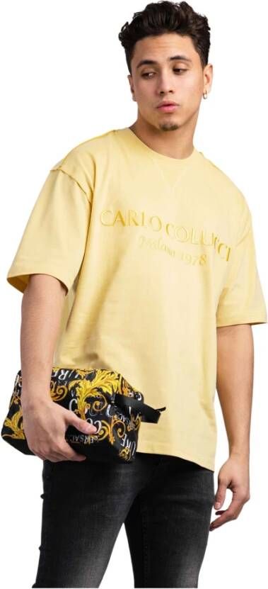 Carlo colucci C3006 71 T-shirt uni Geel Heren