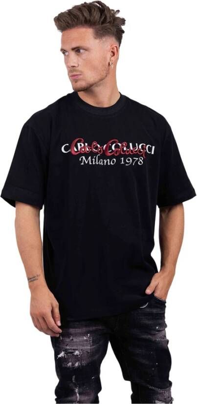 Carlo colucci C3357 20 Oversized T-Shirt Heren Zwart Heren