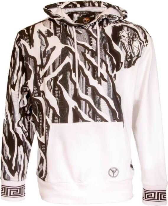 Carlo colucci Stijlvolle Hoodie voor Mannen Blijf Warm en Comfortabel White Heren