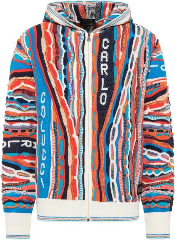 Carlo colucci Gebreid vest met capuchon Conzatti Multicolor Heren