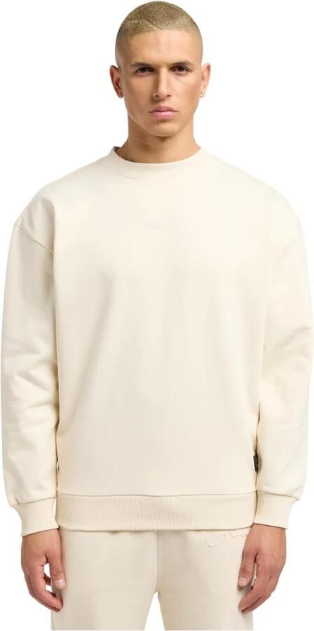 Carlo colucci Familie Oversize Sweatshirt Traditionele Stijl Beige Heren - Foto 4