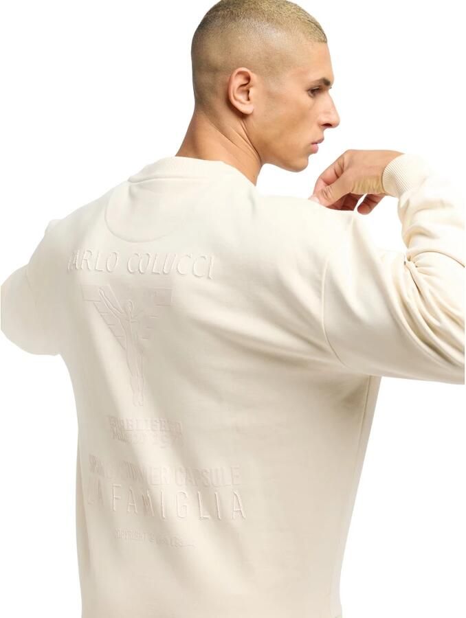 Carlo colucci Familie Oversize Sweatshirt Traditionele Stijl Beige Heren - Foto 2