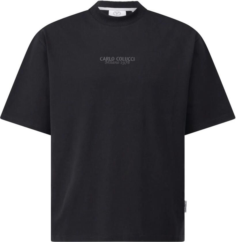 Carlo colucci La Famiglia Donner Oversize T-Shirt Black Heren