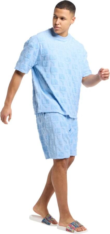 Carlo colucci Oversized T-shirt met Terry-inzetstukken Blue Heren - Foto 7