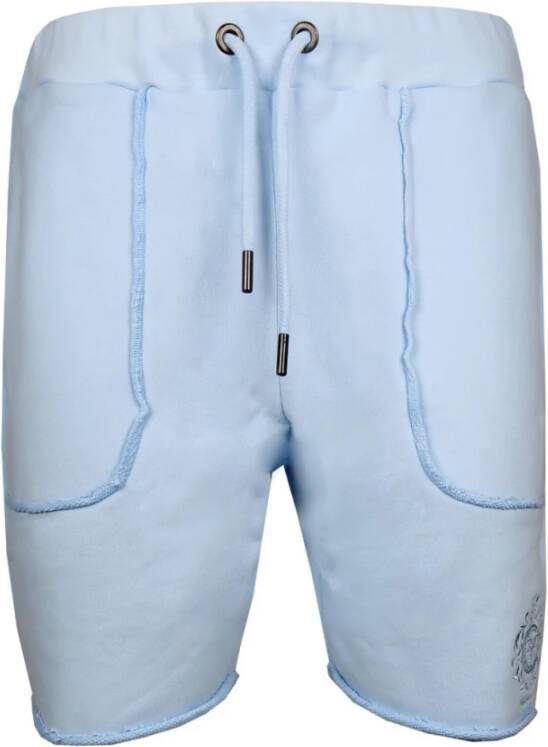 Carlo colucci Casual Blauwe Sweat Shorts Blue Heren