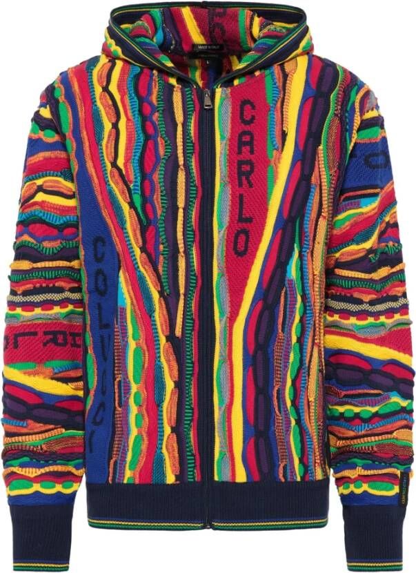 Carlo colucci Unieke Zip-through Sweatshirt voor Heren Multicolor Heren