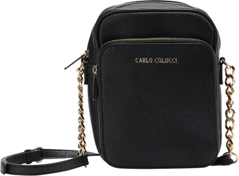 Carlo colucci Een schoudertas met ketting cova Black Dames