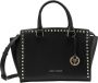 Carlo colucci Elegante tas met korte handgreep met klinknagels cesarin Zwart Dames - Thumbnail 1