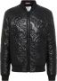 Carlo colucci Gewatteerde leren blouson Deco Zwart Heren - Thumbnail 1